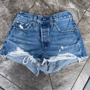 Levi’s 501 Distressed Denim High Waisted Women Shorts